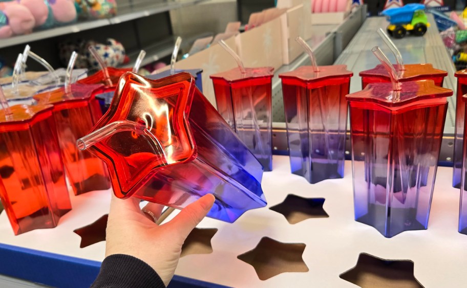 hand holding star tumbler 