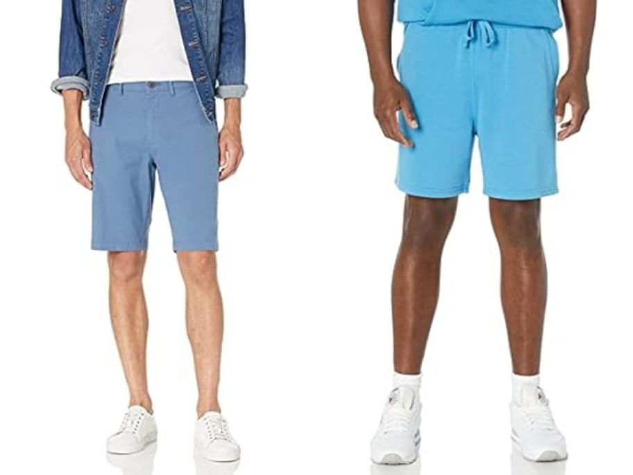 two mem amazon essentials blue shorts