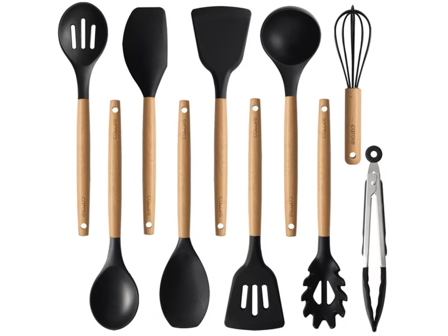 black silicone utensils