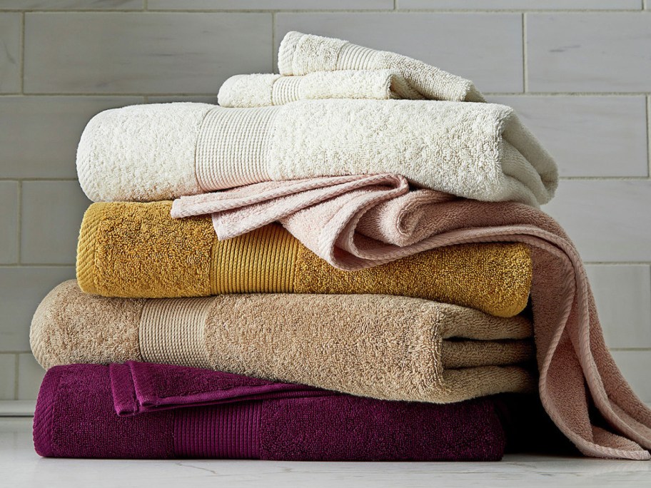 display of towels