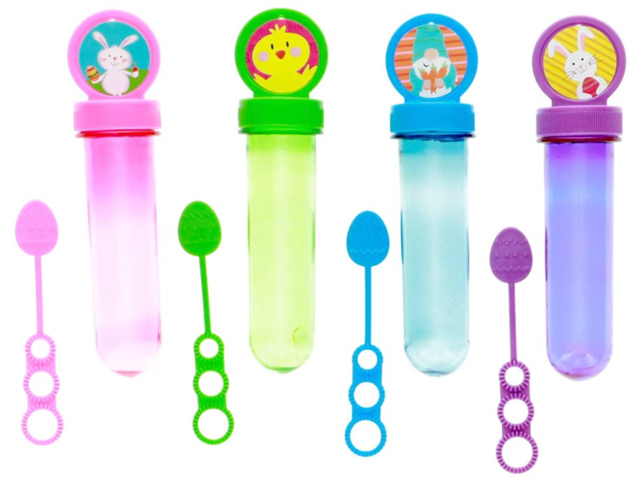 4 easter wand bubble sticks 