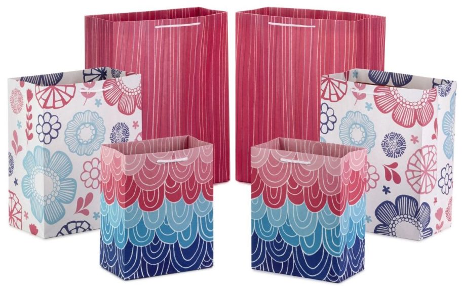 Hallmark Assorted Colors Baby Shower Gift Bags 6-Count stock image