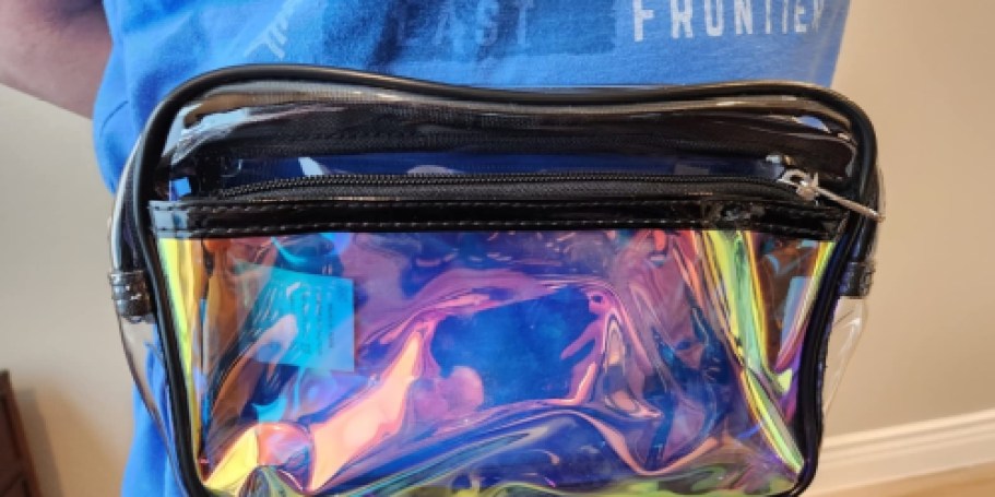 Clear Belt Bag w/ Holographic Front Pocket Only $6.99 on Amazon (Reg. $12)