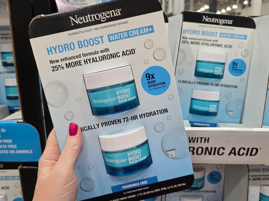 hand holding pack of two neutrogena hydro boost jars