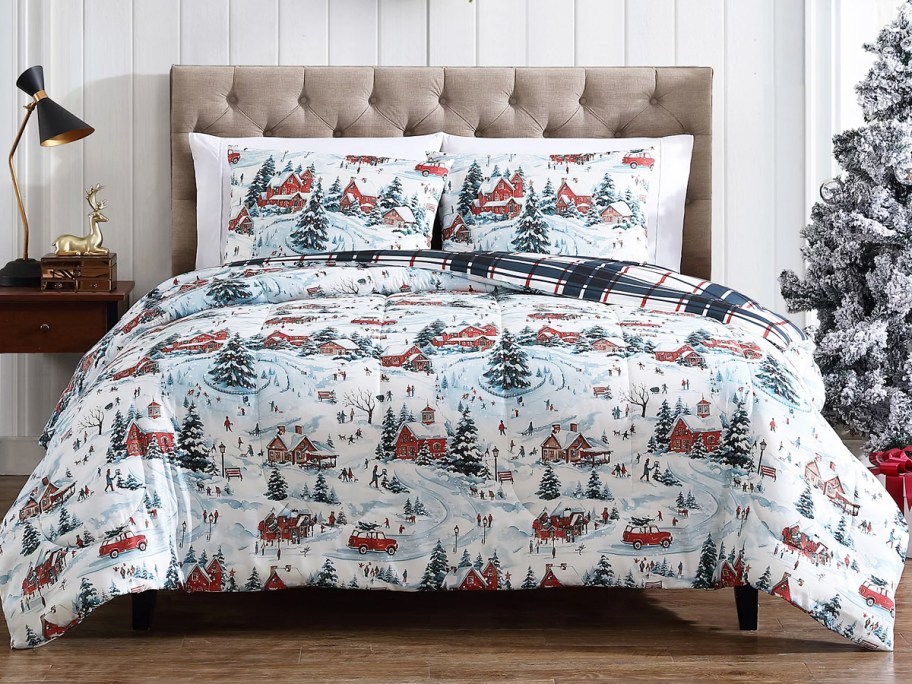 snowy cabin print comforter and shams