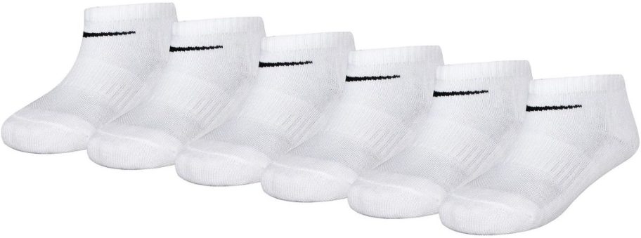 kids 6-pack of white no show ankle socks