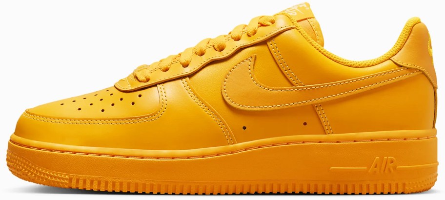 solid orange nike sneaker