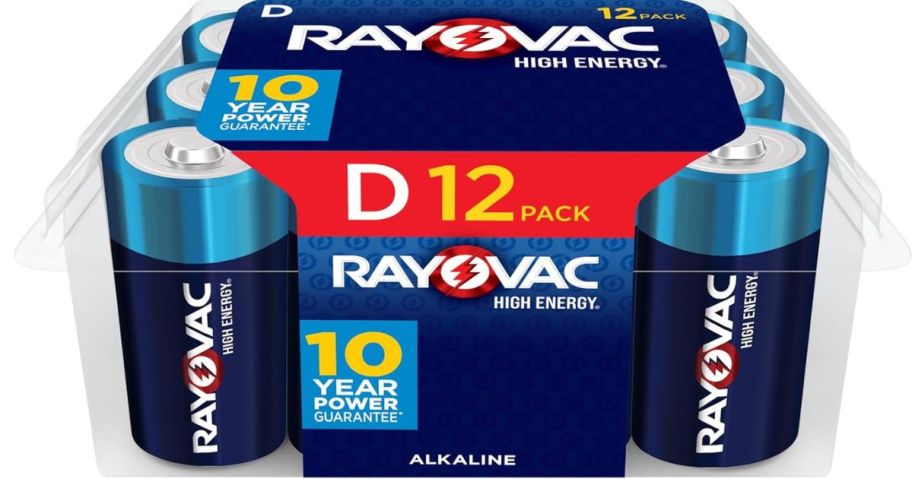 Rayovac High Energy D Batteries 12-Pack stock image