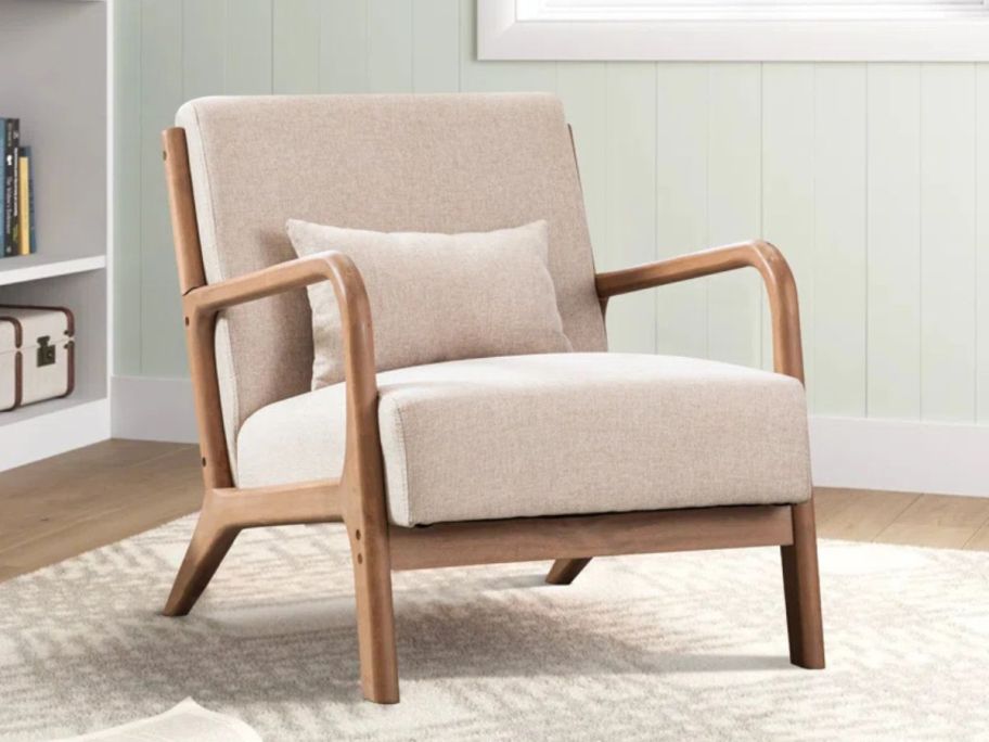 Sand & Stable Hertford 26" Wide Upholstered Linen Blend Accent Chair