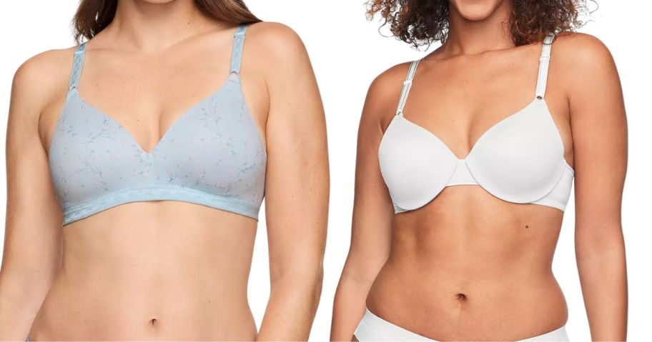 two women wearing warners bras
