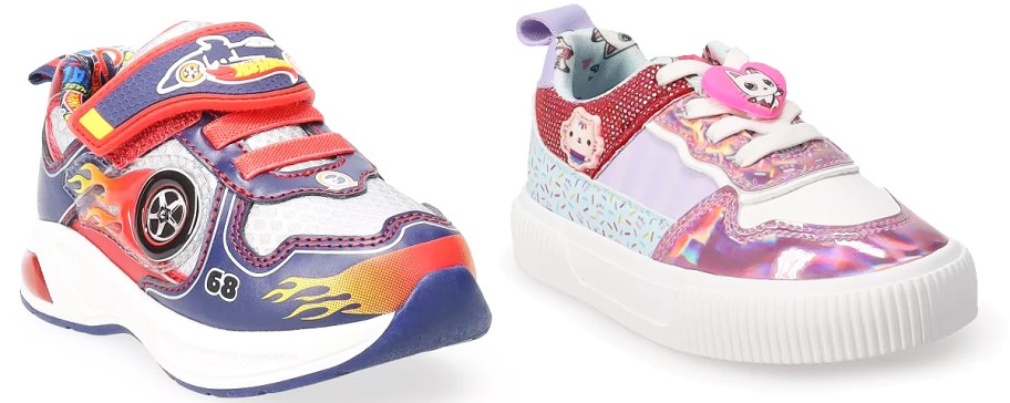 Hot Wheels and Gabby's Dollhouse sneakers