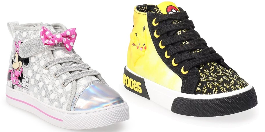 minnie mouse and pokemon sneakers