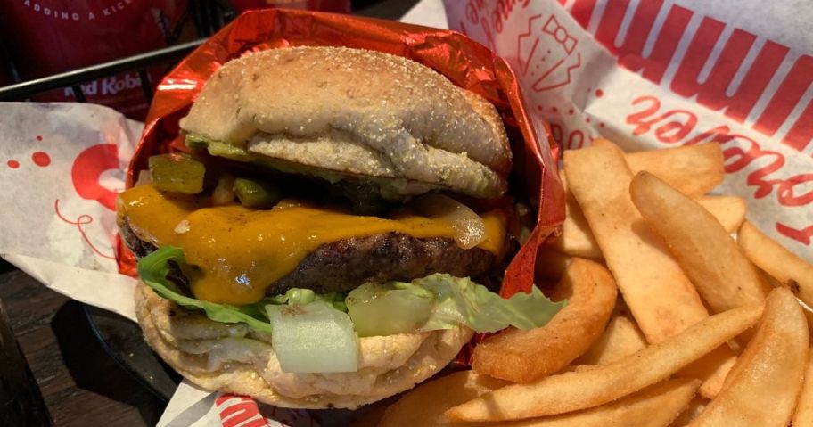 A Red Robin Burger and Fries