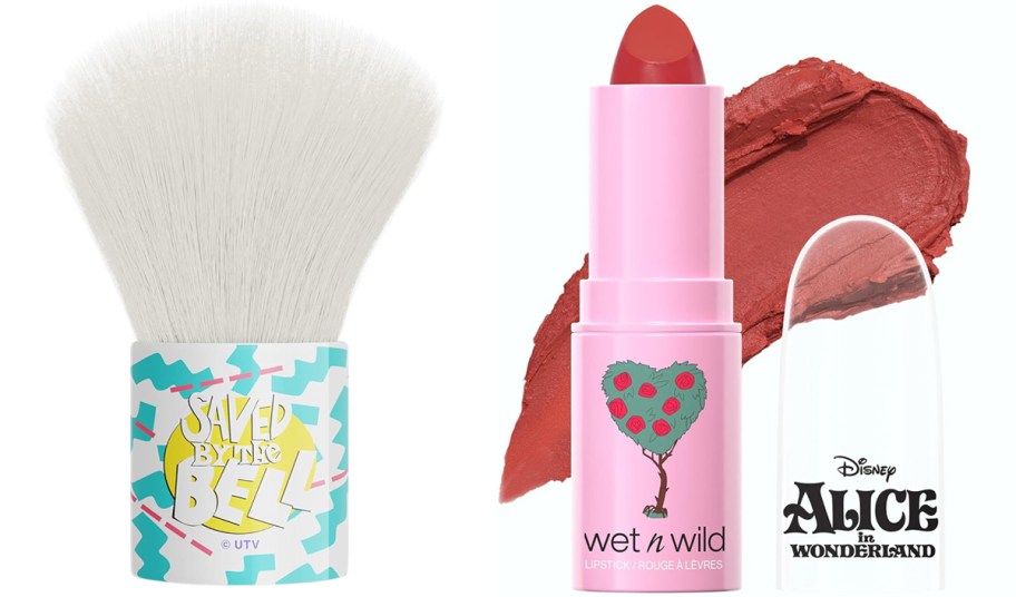 Saved By The Bell Kabuki Brush and Alice In Wonderland Lipstick