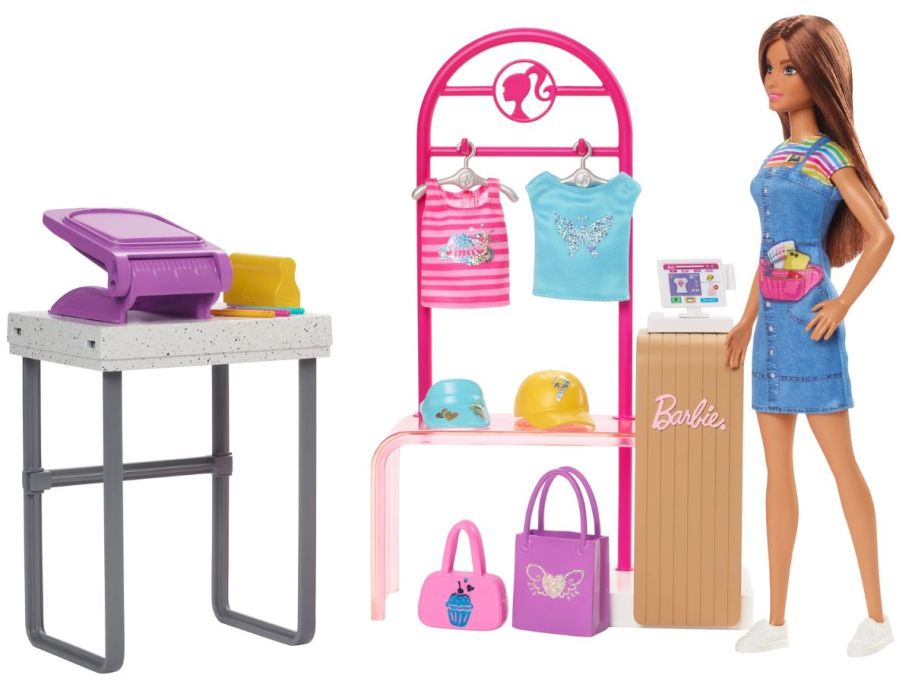 Barbie Make & Sell Boutique Playset with doll