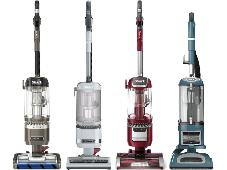 four different shark vacuum models