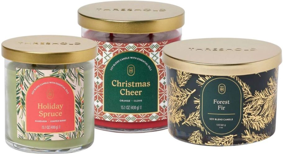 assorted THreshold candles stock image