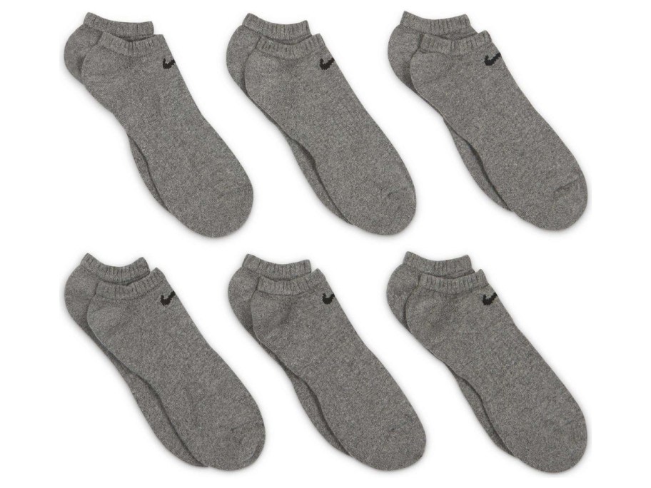 6 pairs of grey Nike no show socks