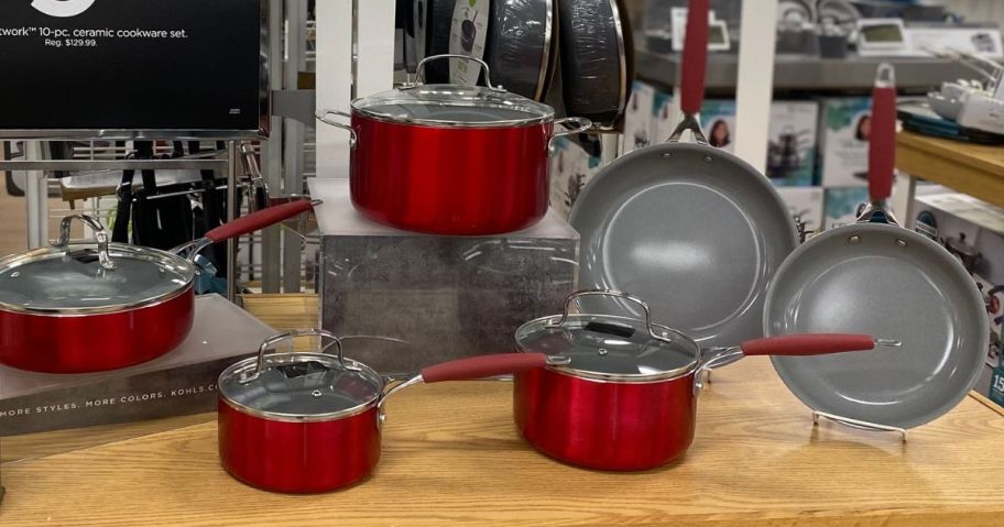 A Food Network 10-piece cookware set at Kohl's