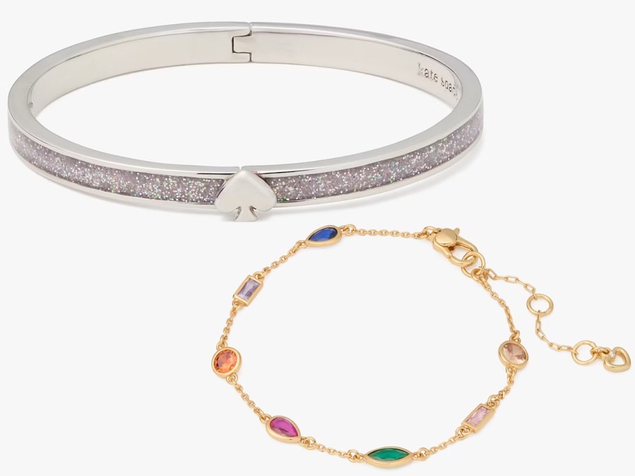 Kate Spade Everyday Spade Glitter Enamel Bangle and Showtime Delicate Bracelet