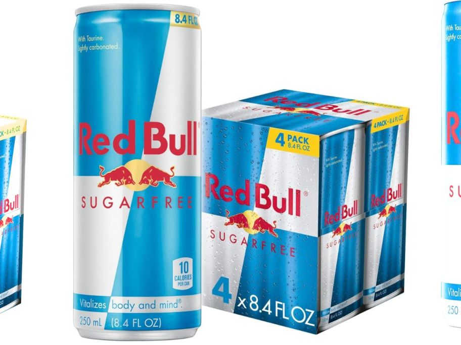 Red Bull Sugar-Free Energy Drink 8.4oz 4-Pack stock image