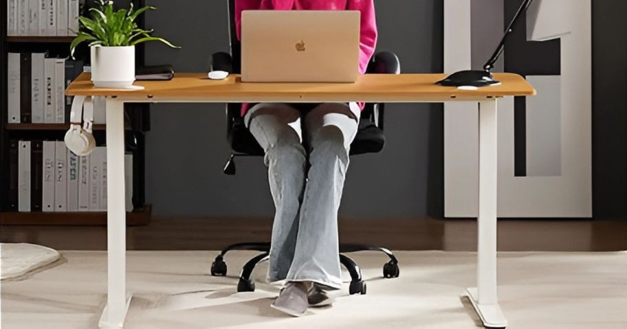 A woman working at a desk