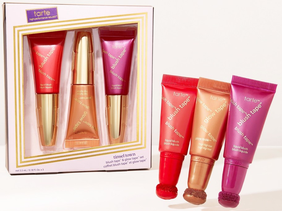 three tubes of target liquid blush and highlighter