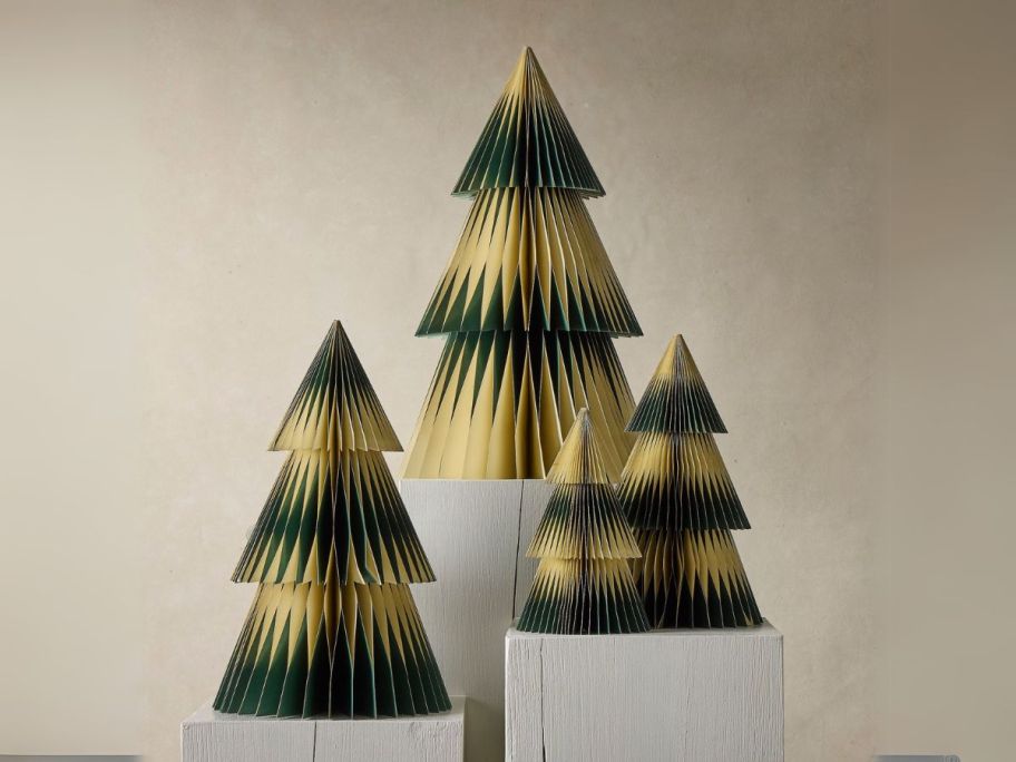 Two-Tone Decorative Paper Tabletop Trees stock image