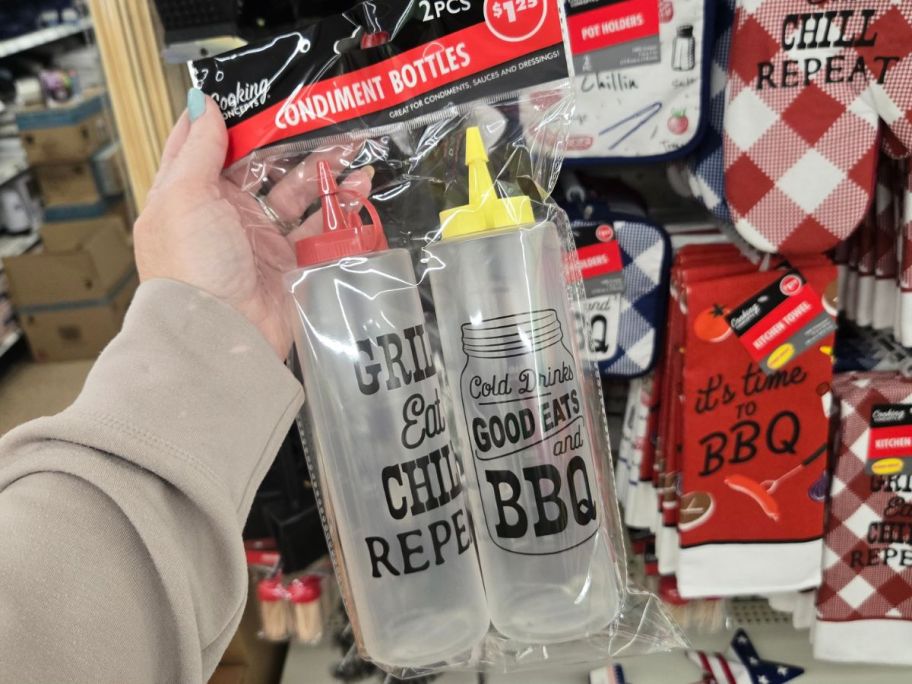 Condiment Bottle 2-Pack package in hand in store