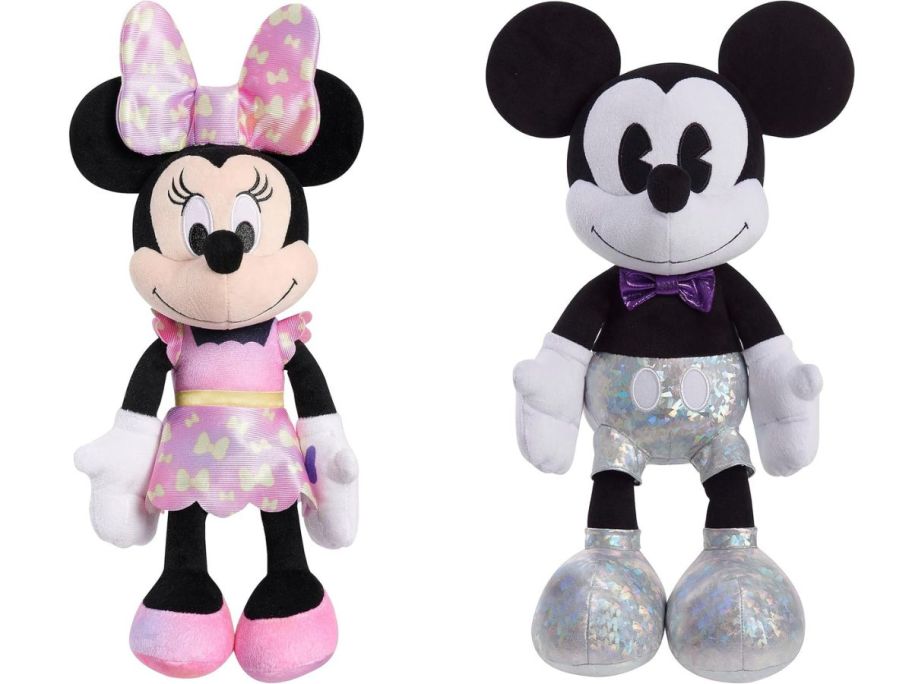 a minnie mouse and a mickey mouse plush stock image
