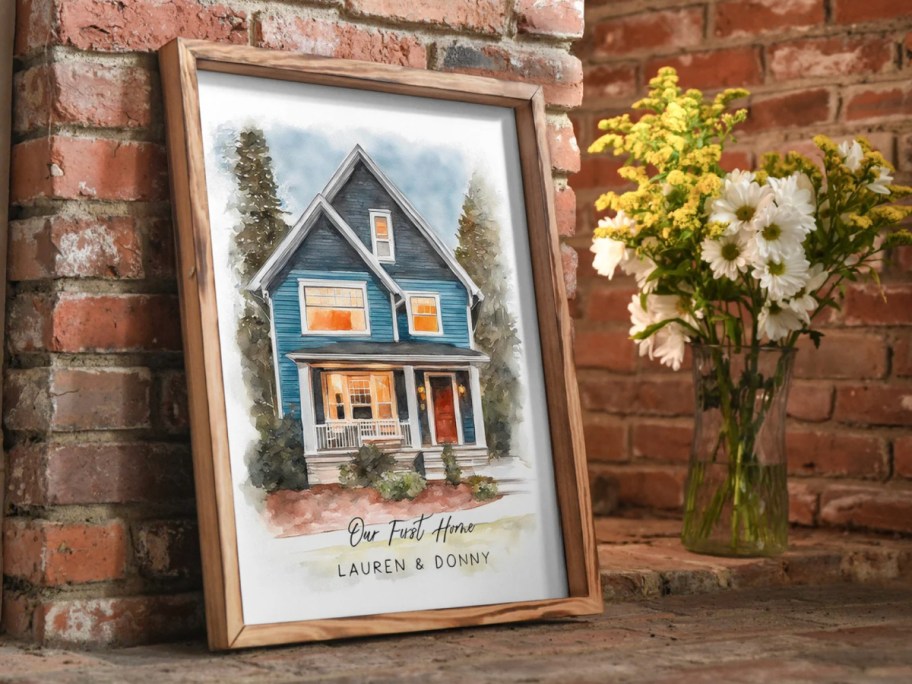 custom house watercolor portrait