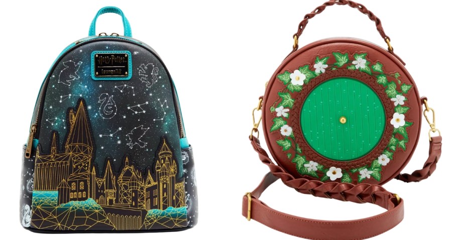 a Harry Potter mini backpack and a Lord of the Rings purse