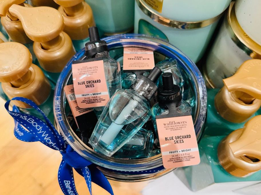 A large glass jar of Wallflowers at Bath & Body Works
