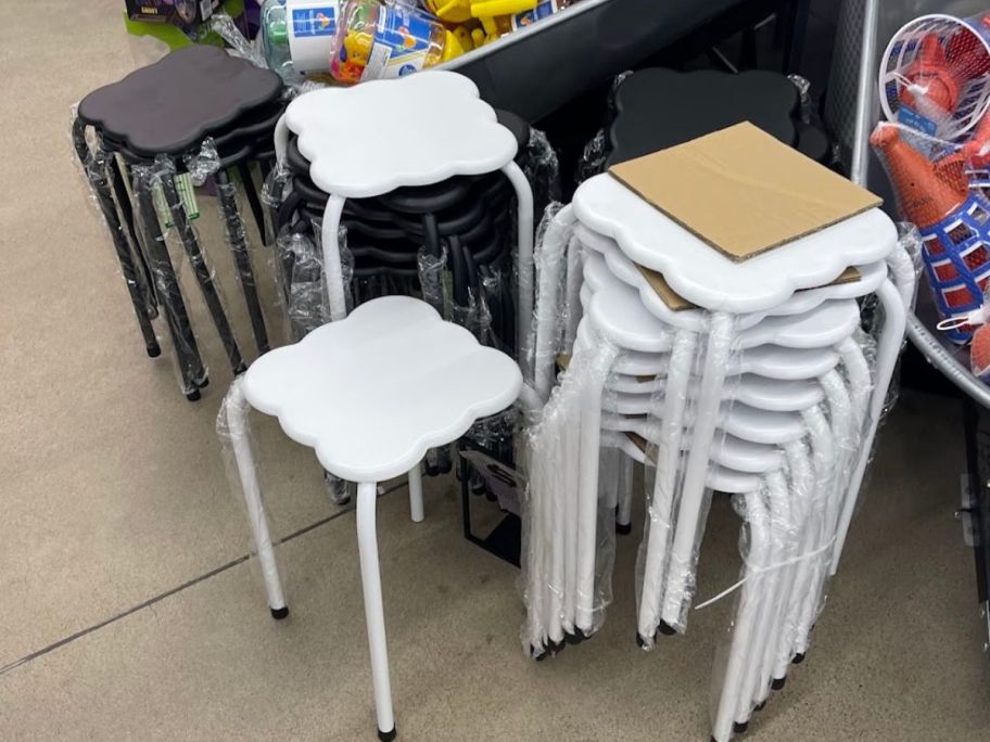 Five Below Stackable Stools in Black and White