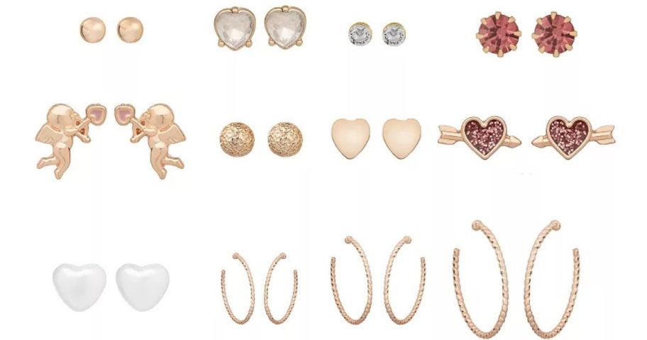 A 12 pack of earrings 