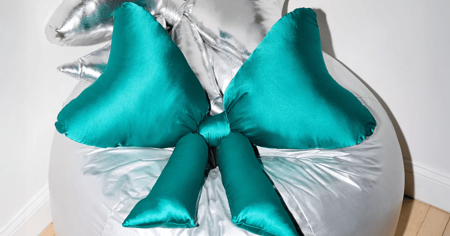 Satin Bow Throw Pillow