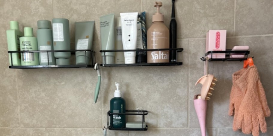 Shower Storage Caddy 6-Piece Set w/ Hooks Only $9 on Amazon (Reg. $26)