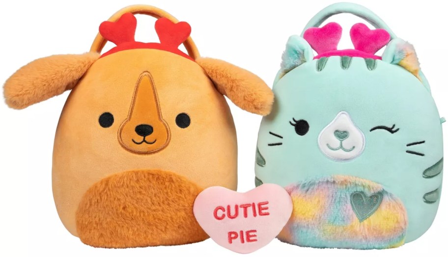 Squishmallows Buddy Buckets Finley and Corrine Valentine's Day Treat Pail