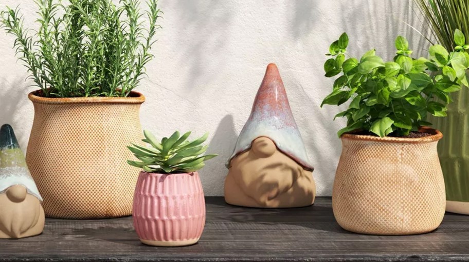 Threshold Antique Finish Ceramic Indoor Outdoor Novelty Planter Pots