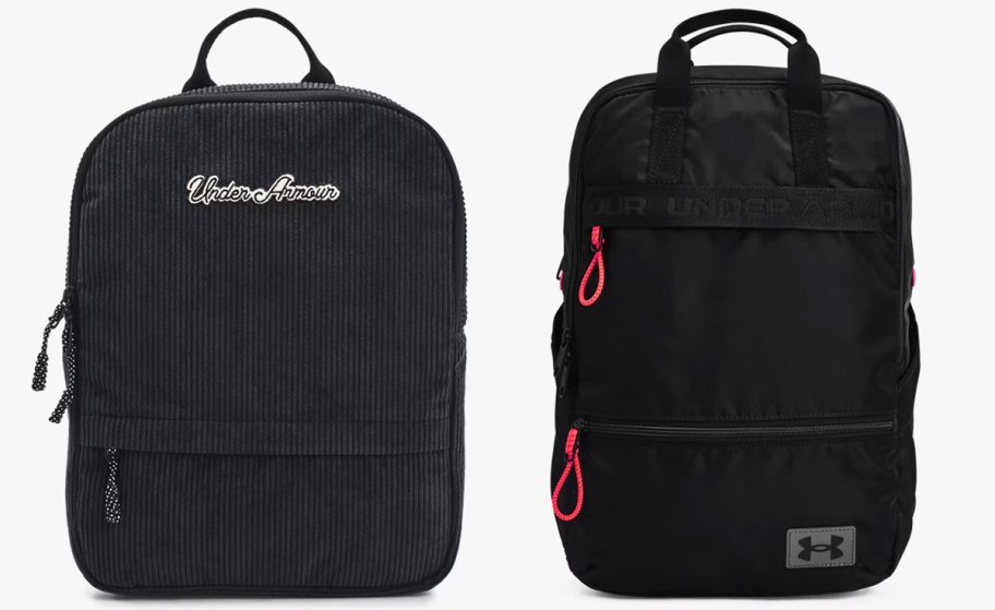 two black under armour backpacks