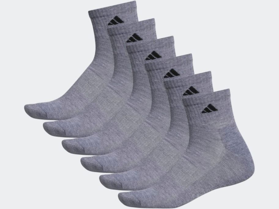 six adidas Men's Athletic Cushioned Socks
