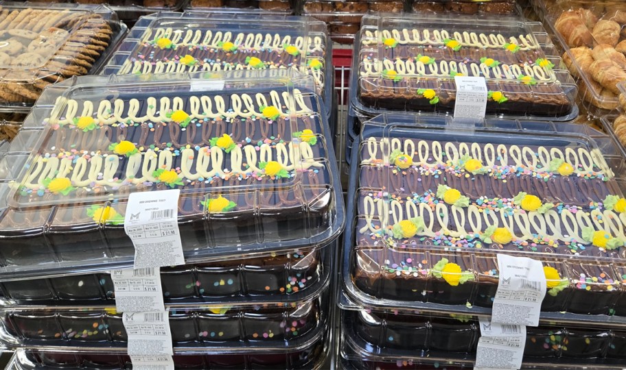 two large trays of easter brownies 