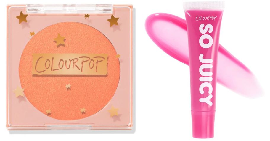 colourpop blush and lip glosses stock images