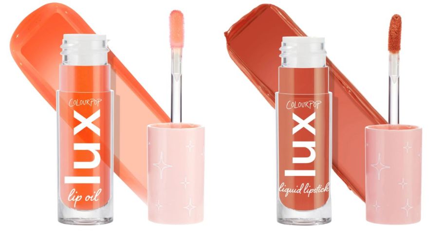 colourpop lip oil and lipstick stock images