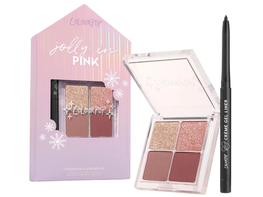 ColourPop Jolly in Pink Eyeshadow Palette & Gel Liner Kit stock image
