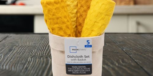 Mainstays Dishcloths 4-Pack w/ Basket Only $4 on Walmart.com