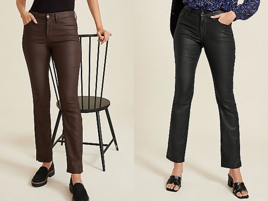 stock images of two women's lower bodies wearing maurices jeans