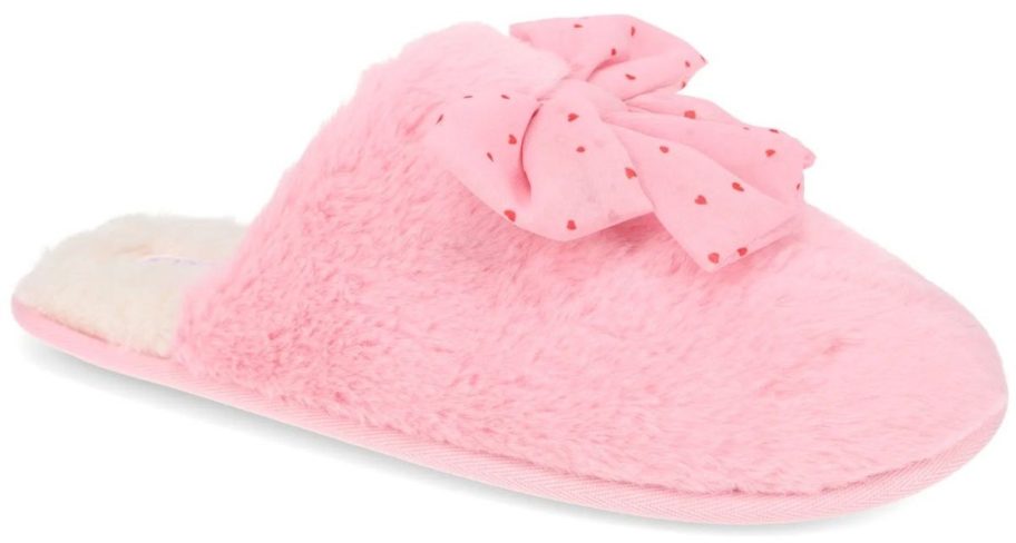 pink Joyspun Women's Bow Slipper stock image