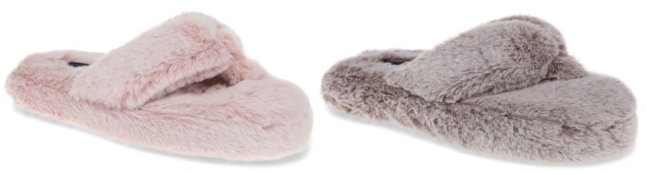 pink and grey Rachel Roy Women's Luna Thong Slipper stock images