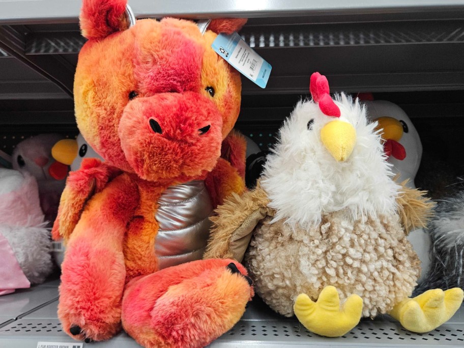 16 Easter dragon and rooster displayed on a walmart shelf